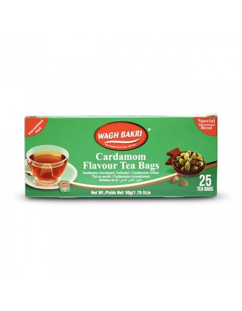 WAGH BAKRI CARDAMOM FLAVOUR TEABAGS 50GM* 56s