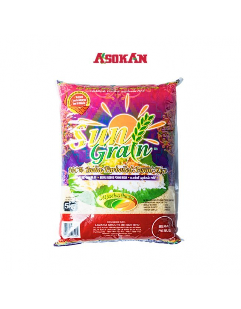 SUN GRAIN INDIAN  PONNI PARBOIL 5KG