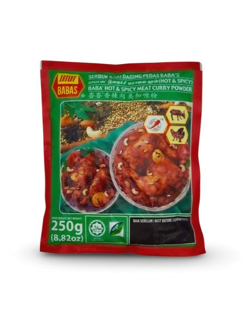 BABAS MEAT CURRY HOT SPICY POWDER 250G